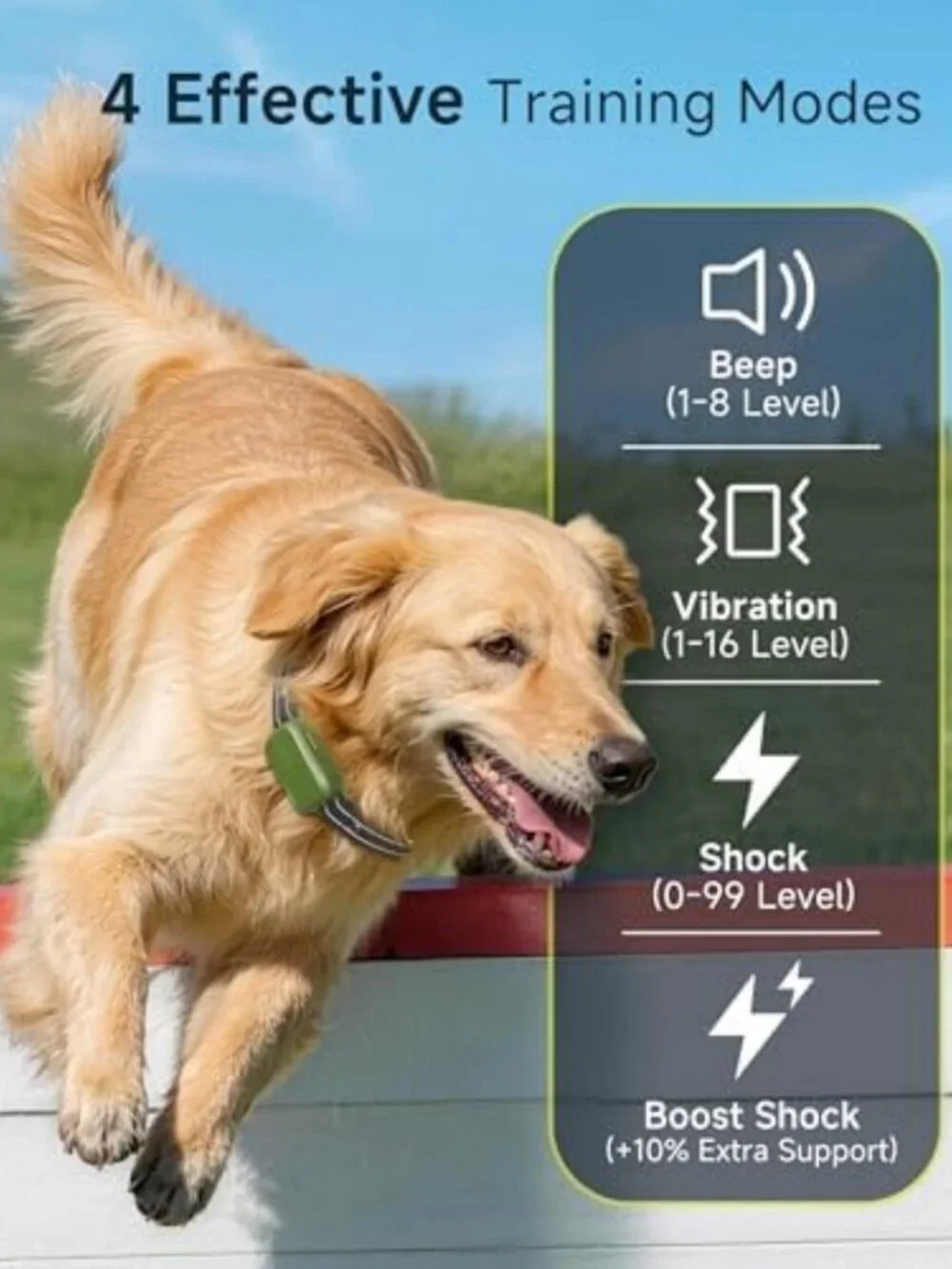 4500FT Remote Dog Training Collar - Adjustable Shock & Vibration for 10-120lb